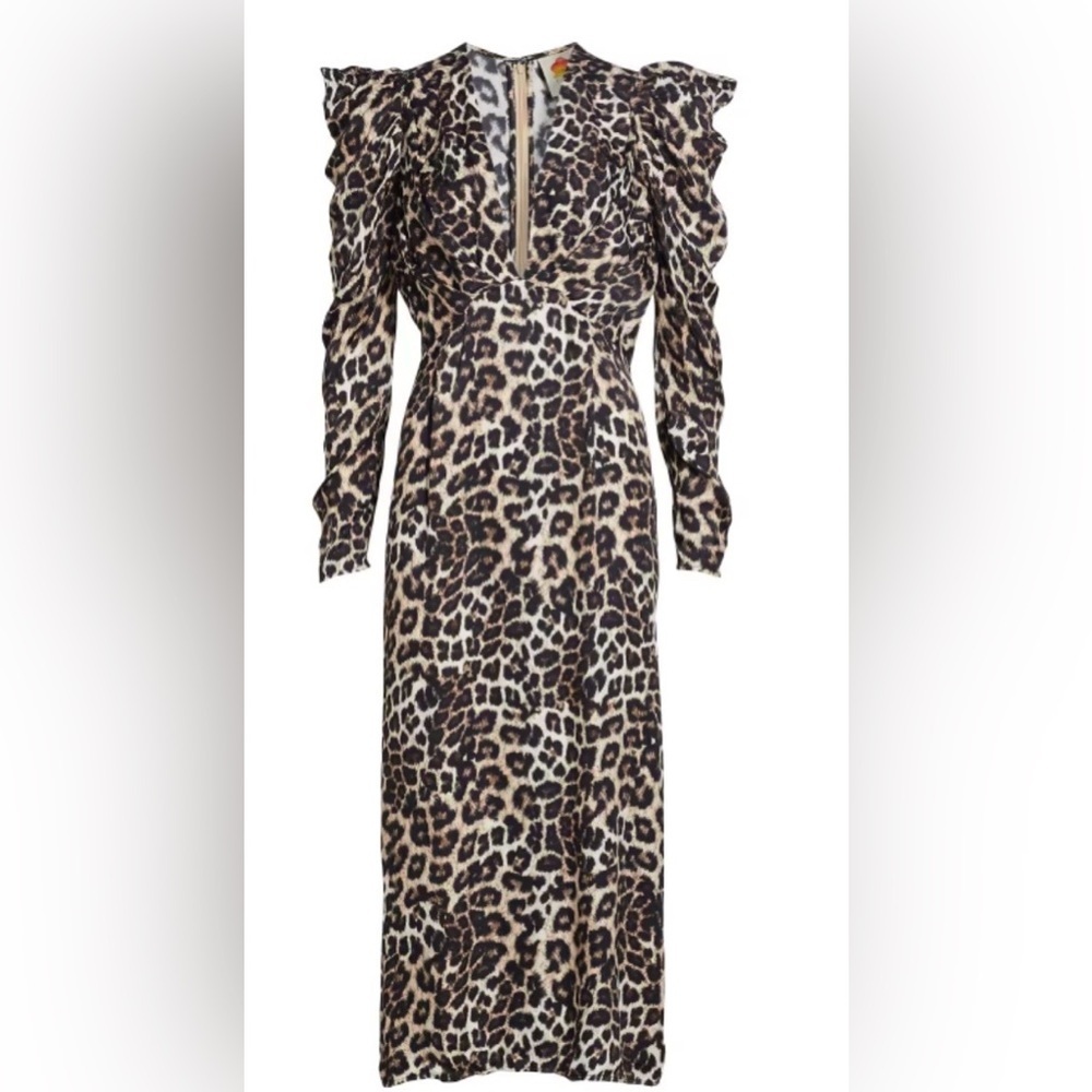 FARM RIO
Leopard V-Neck Midi-Dress Size S NWT